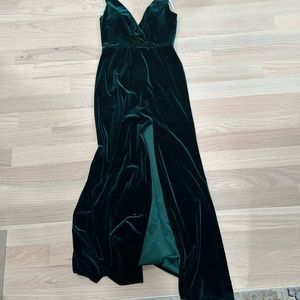 Jenny Yoo - DEVON - emerald green - velvet dress